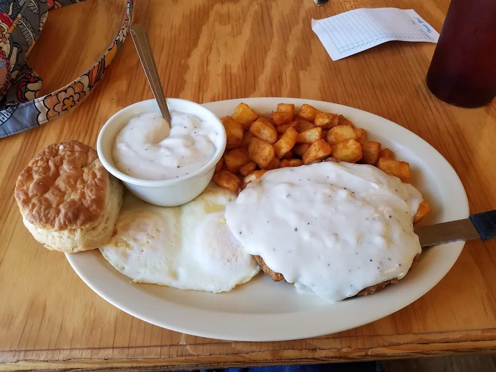 Breakfast Chicken Fried Steak and Eggs
