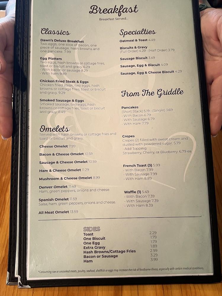 Dawns Place Cafe on Texanna Menu image 4