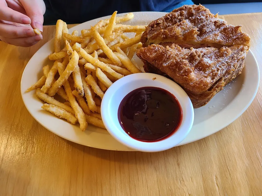Raspberry Sauce and French Fries